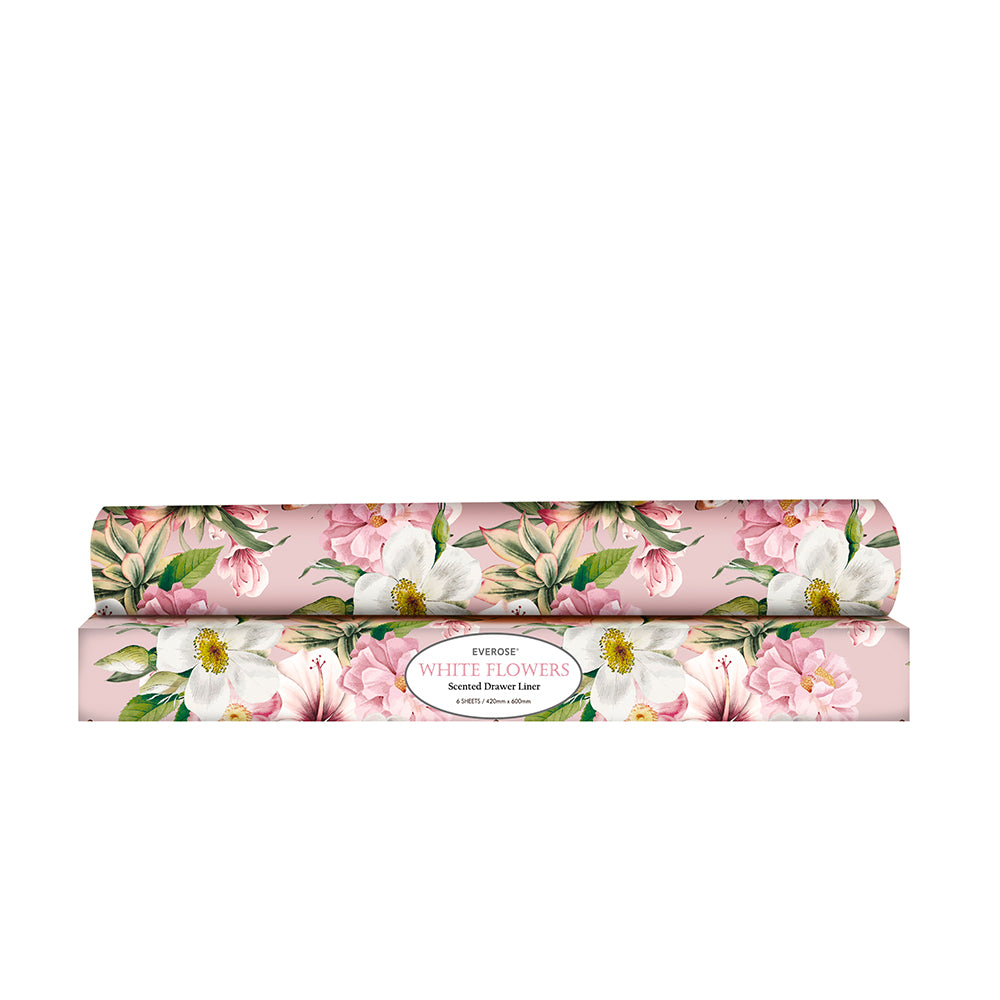 White Flowers Scented Drawer Liner (6 sheets)